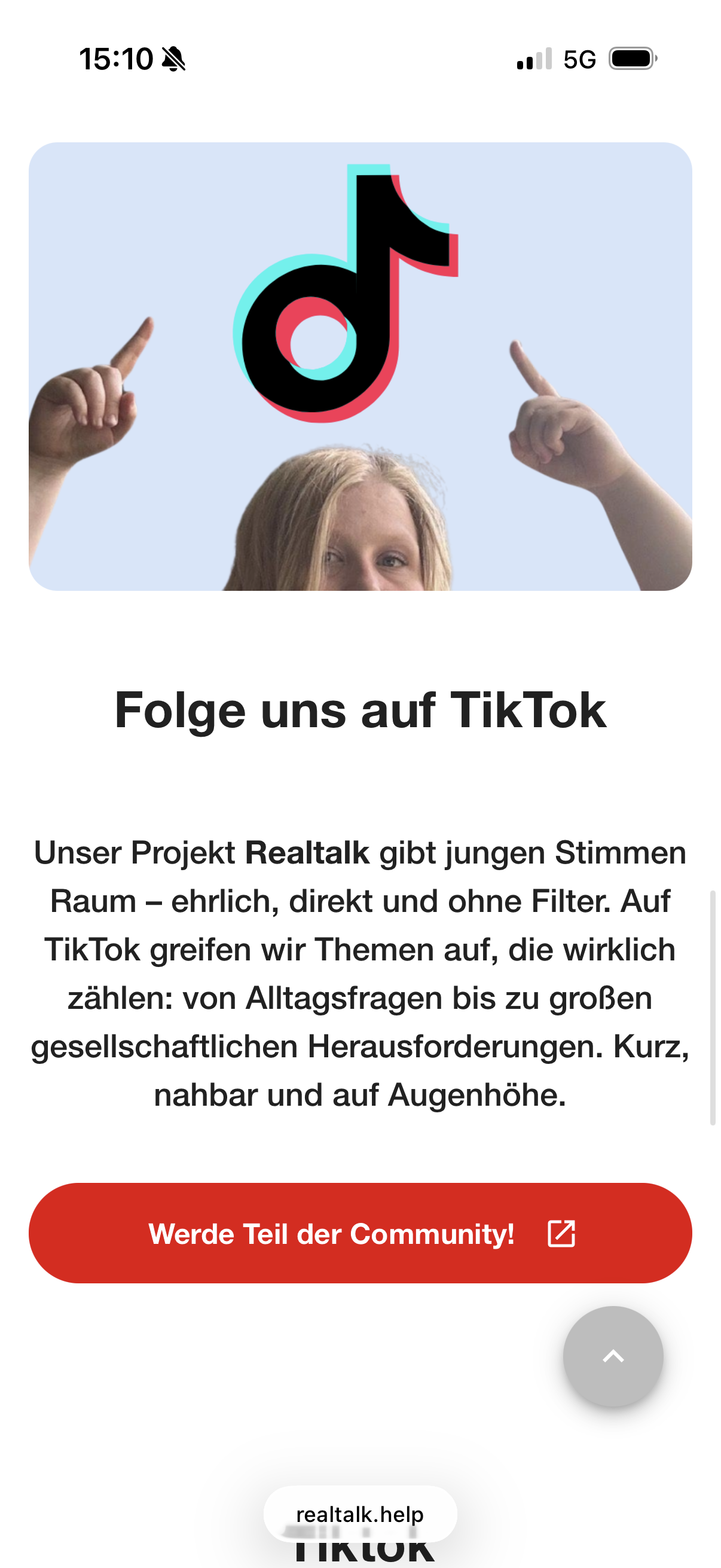 real talk — follow us on TikTok and join the community